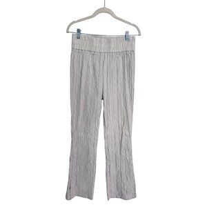 Maniere de voir cream linen straight leg crinkle pants size US small quiet luxur